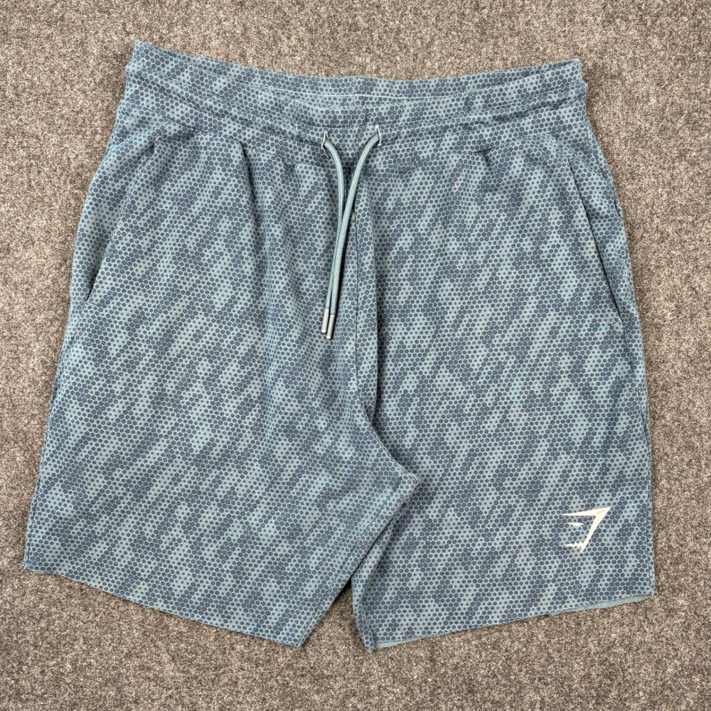 Gymshark Mens Blue Honeycomb Hex Print Shorts Size Medium GMSH3253-ATP-SS21-295
